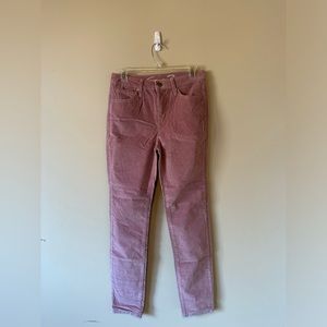 Pink corduroy straight leg pants